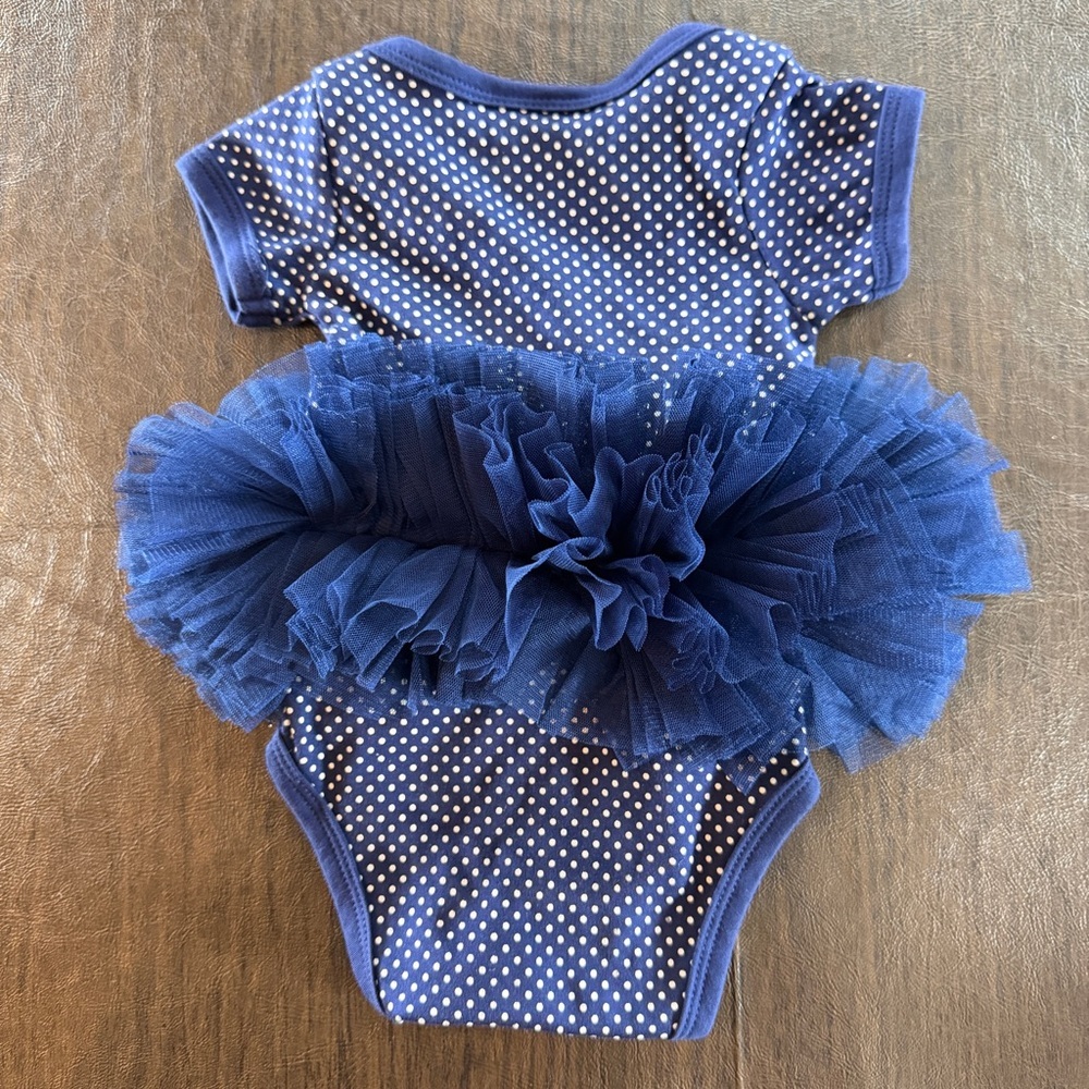 Butler University Bulldog Blue Polka Dot Baby Onesie with Tutu Sz Newborn - Picture 5 of 5